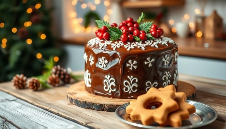 Chocolate Gingerbread Wreath Cake