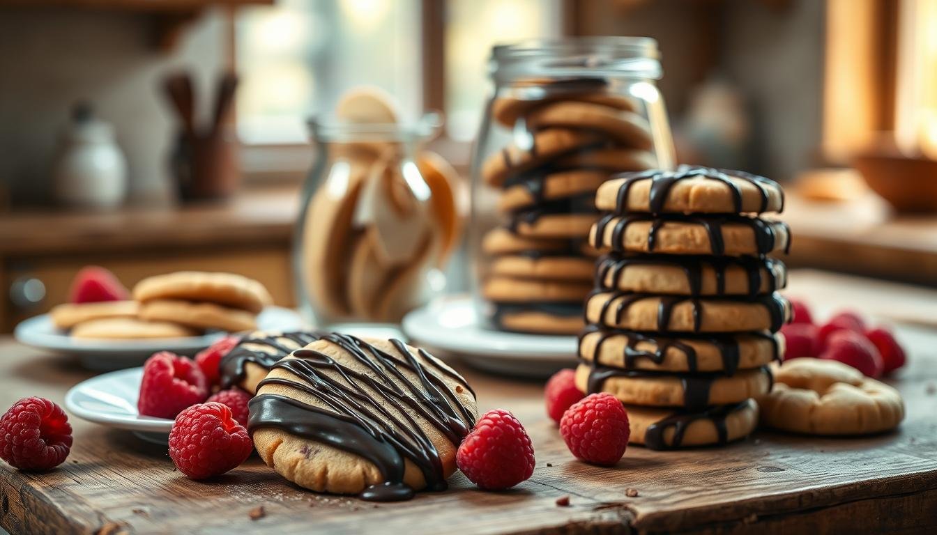 Chocolate Raspberry Shortbread Cookies