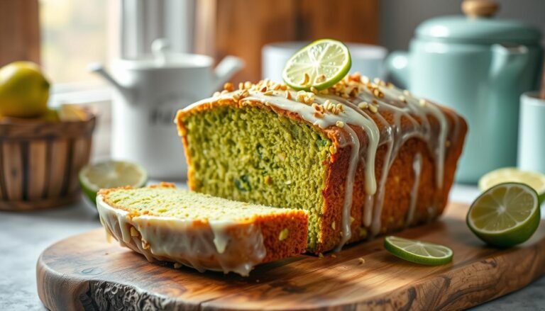 Pistachio and lime loaf cake